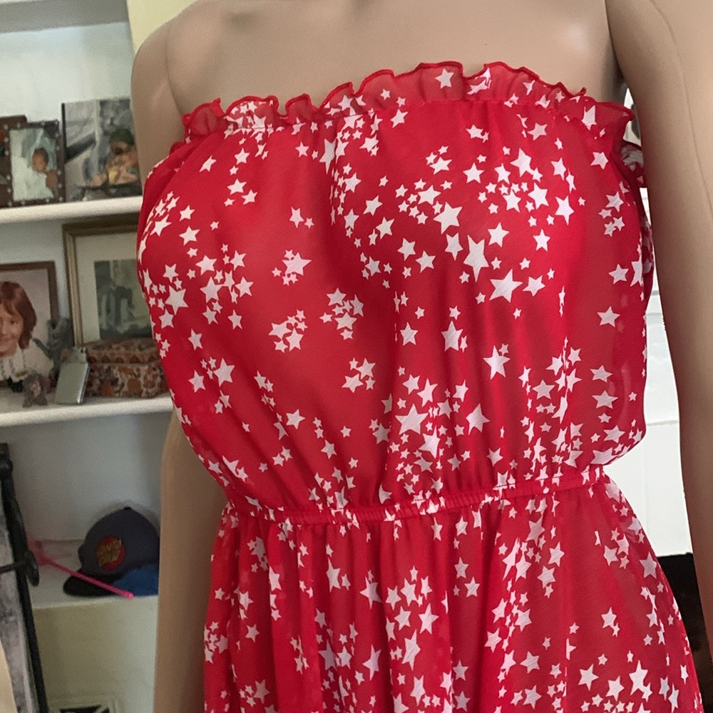 Perfect 4th of 💥🇺🇸JULY💥🇺🇾 Red strapless dress with Stars